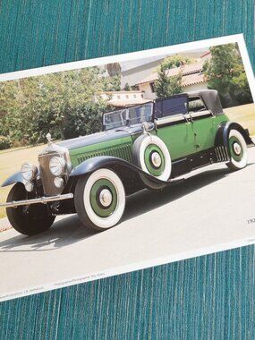 Minerva Classic Auto Art 9 5/8" x 7" Luxury Automobile Green Quarterly Classic
